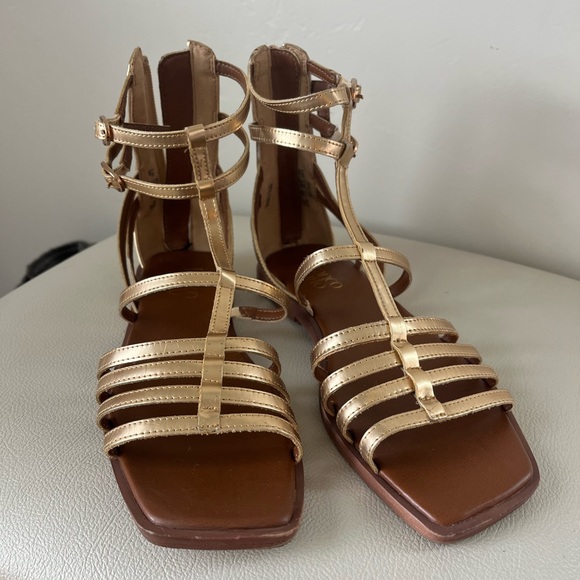 Franco Sarto Melour Gold gladiator Sandals Size 9.5 - Picture 3 of 9